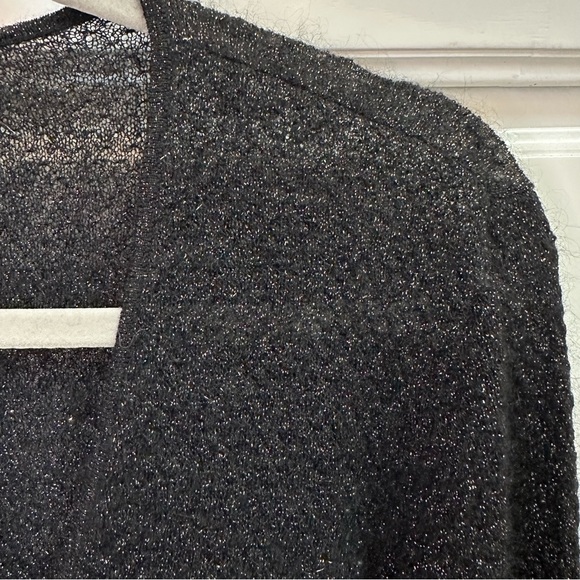 Lewit Metallic Mohair Blend V-Neck Tie Sleeve Sweater Size Medium - Picture 8 of 12